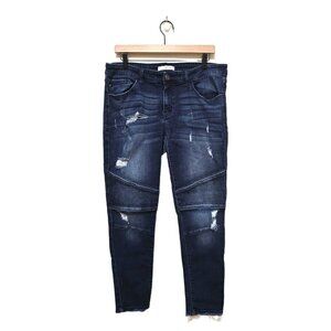 Kancan Distressed Skinny Moto Jeans Sz 31